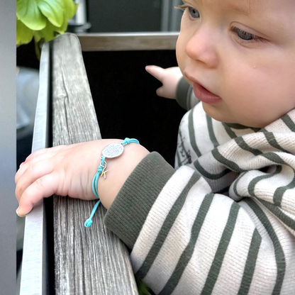 Ayetel Kürsi Dualı Harf Charmlı 925 Ayar Gümüş Bebek Bileklik