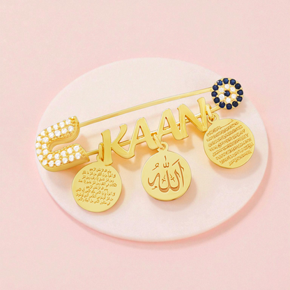 Nazarsavar Gümüş Bebek İğnesi, Maşallah Bebek İğnesi, Bebek Nazarlık İğnesi, Bebek Yaka İğnesi