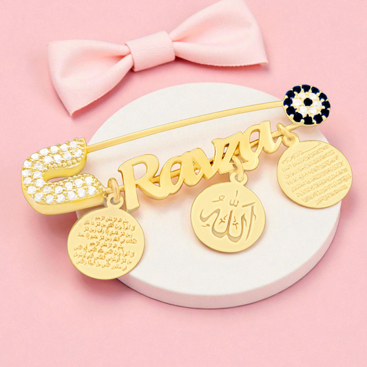 Nazarsavar Gümüş Bebek İğnesi, Maşallah Bebek İğnesi, Bebek Nazarlık İğnesi, Bebek Yaka İğnesi