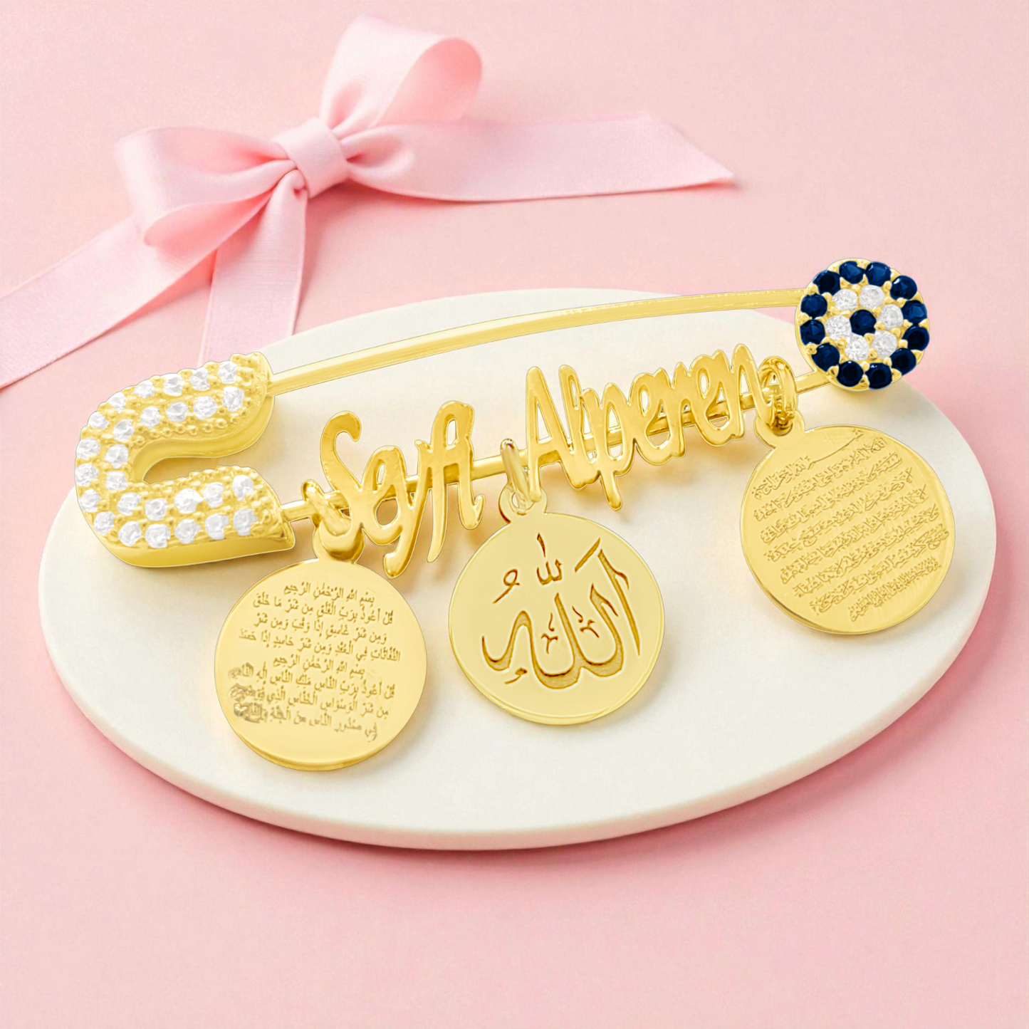 Nazarsavar Gümüş Bebek İğnesi, Maşallah Bebek İğnesi, Bebek Nazarlık İğnesi, Bebek Yaka İğnesi