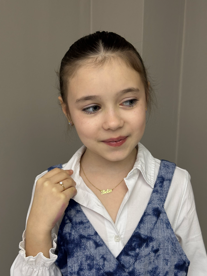 İsimli 925 Ayar Gümüş Kız Çocuk Kolyesi Altın Kaplama, Çocuk Gümüş Kolye, Çocuk Kolye