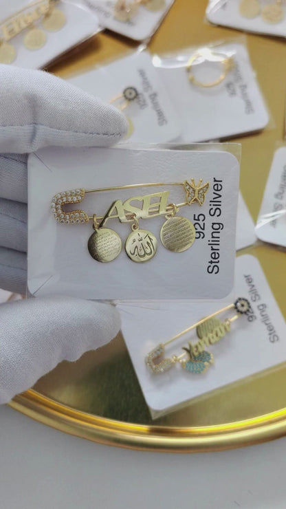 Nazarsavar Gümüş Bebek İğnesi, Maşallah Bebek İğnesi, Bebek Nazarlık İğnesi, Bebek Yaka İğnesi