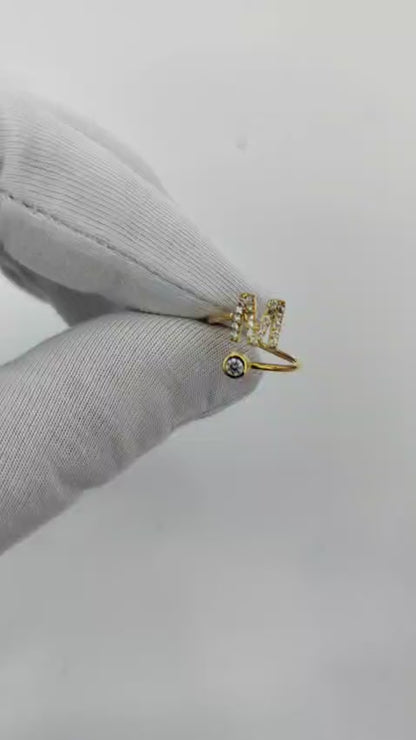 Tek Taşlı ve Harfli 925 Ayar Gümüş Kız Çocuk Yüzük, Çocuk Yüzükleri, Çocuk Yüzüğü, Çocuk Yüzük Modelleri,