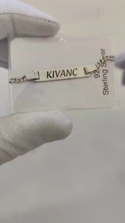 Ayetel Kürsi Dualı 925 Ayar Gümüş Erkek Bebek Künyesi
